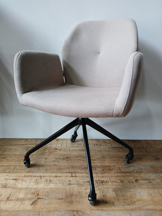Bronx71 Runa, stoel op wielen, taupe stof, 57 x 60 x 90 cm