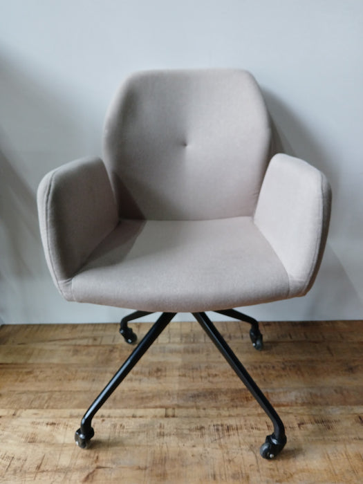 Bronx71 Runa, stoel op wielen, taupe stof, 57 x 60 x 90 cm