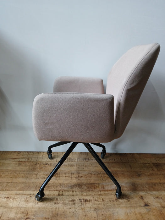 Bronx71 Runa, stoel op wielen, taupe stof, 57 x 60 x 90 cm