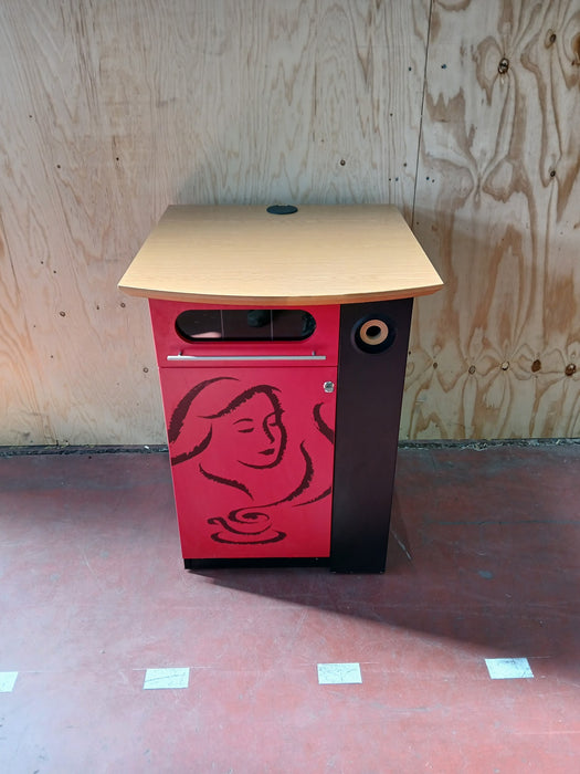 Douwe Egberts onderkast, rood/zwart, B x D x H 65 x 69 x 87