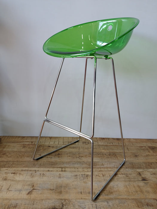 Pedrali Gliss barkruk, groen kunststof, 53 x 47 x 87 cm