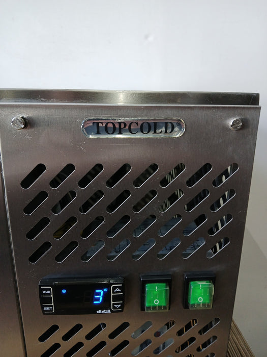 Topcold Pearl 130 koelvitrine, RVS/glas, 131 x 51 x 50 cm
