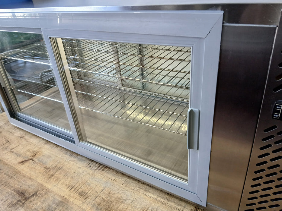 Topcold Pearl 130 koelvitrine, RVS/glas, 131 x 51 x 50 cm