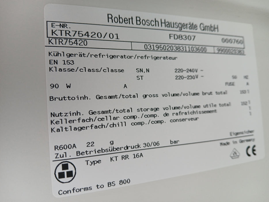 Bosch KTR75420/01 koelkast, wit, B x D x H 60 x 61 x 85 cm