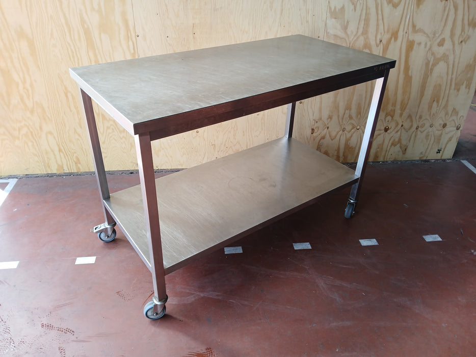 Beuk Horeca Verrijdbare Werktafel, RVS, B x D x H 140 x 70 x 99 cm