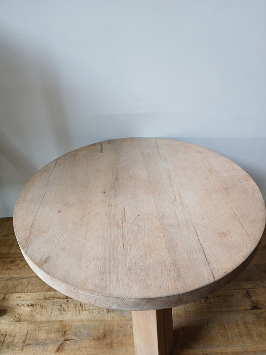 Massief eiken salontafel, Diameter 80 cm, hoogte 41 cm