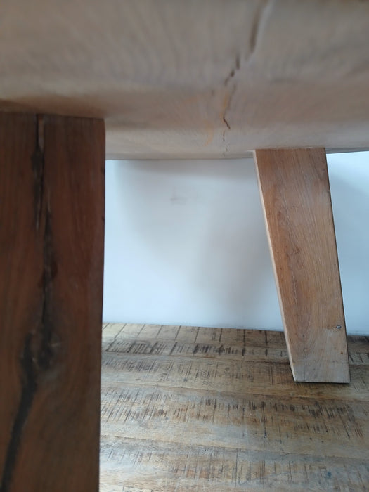 Massief eiken salontafel, Diameter 80 cm, hoogte 41 cm