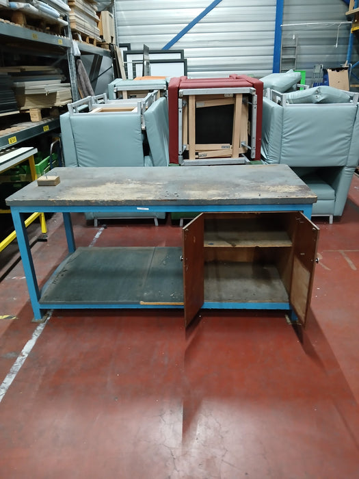 Werkbank, staal / hout, B x D x H 190 x 90 x 90 cm