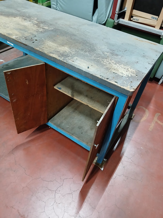 Werkbank, staal / hout, B x D x H 190 x 90 x 90 cm
