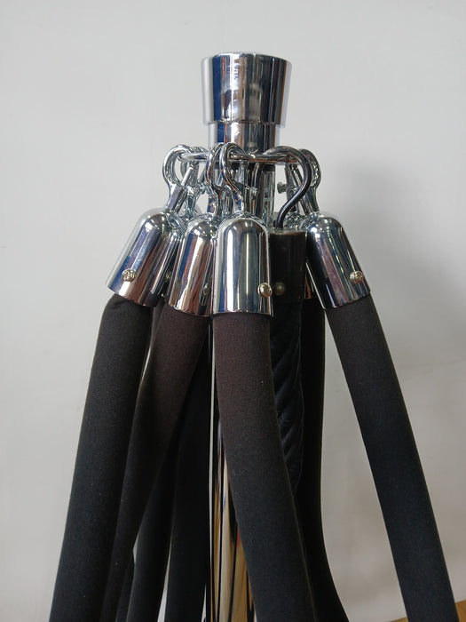 Chique afzetpaal, zwart koord, chroom, dia. x H 32 x 96 cm