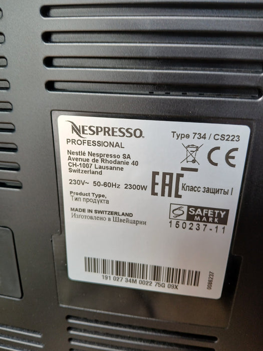 Nespresso Professional Gemini CS223 koffie apparaat, zwart