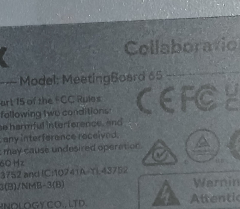 Yealink MeetingBoard 65, grijs, 65 inch