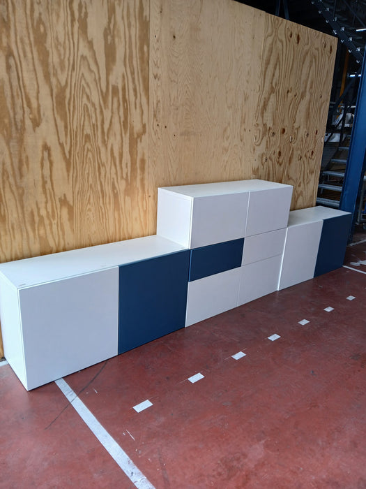 IKEA BESTÅ set kastcombinatie, blauw / wit