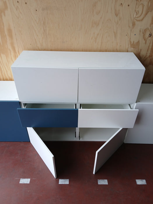 IKEA BESTÅ set kastcombinatie, blauw / wit