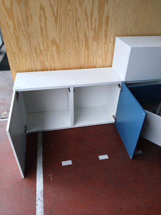 IKEA BESTÅ set kastcombinatie, blauw / wit
