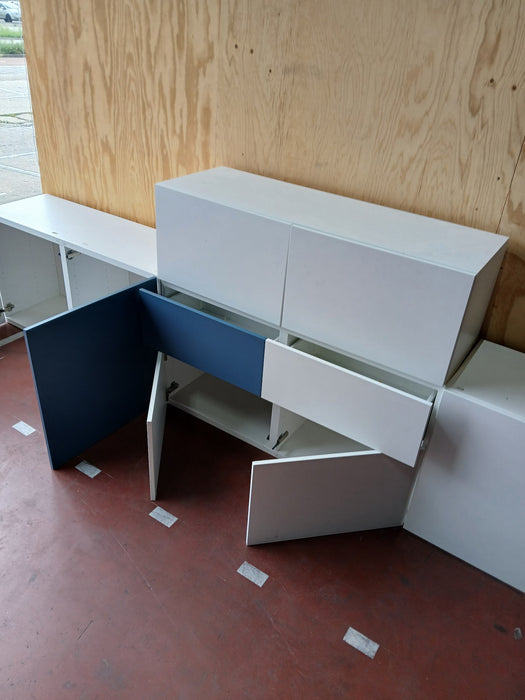 IKEA BESTÅ set kastcombinatie, blauw / wit