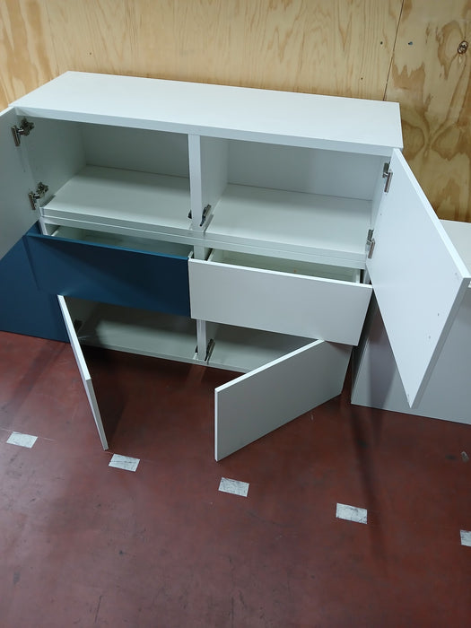 IKEA BESTÅ set kastcombinatie, blauw / wit