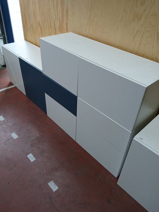 IKEA BESTÅ set kastcombinatie, blauw / wit