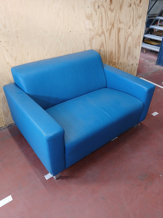 L'ancora love seat (2-zits), petrol blauw ecoleder, 128 x 92 x 75 cm