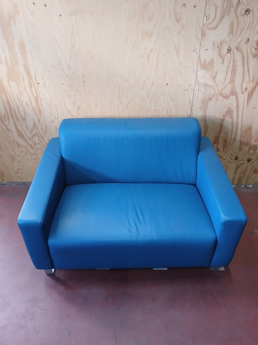 L'ancora love seat (2-zits), petrol blauw ecoleder, 128 x 92 x 75 cm