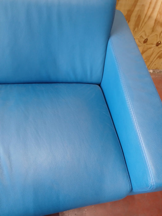 L'ancora love seat (2-zits), petrol blauw ecoleder, 128 x 92 x 75 cm