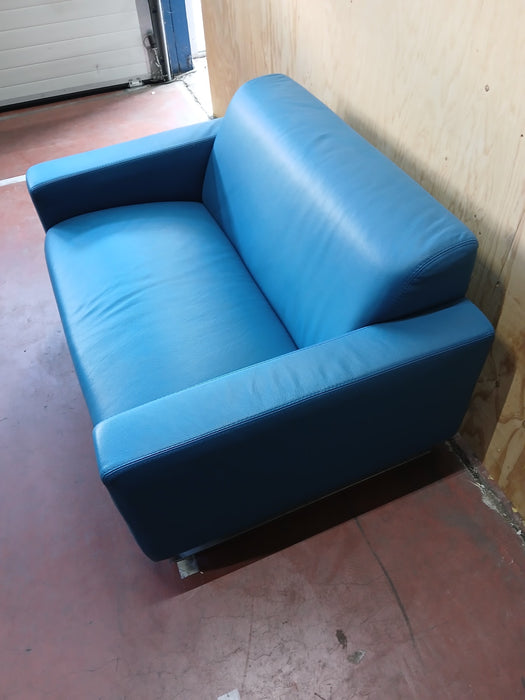 L'ancora love seat (2-zits), petrol blauw ecoleder, 128 x 92 x 75 cm