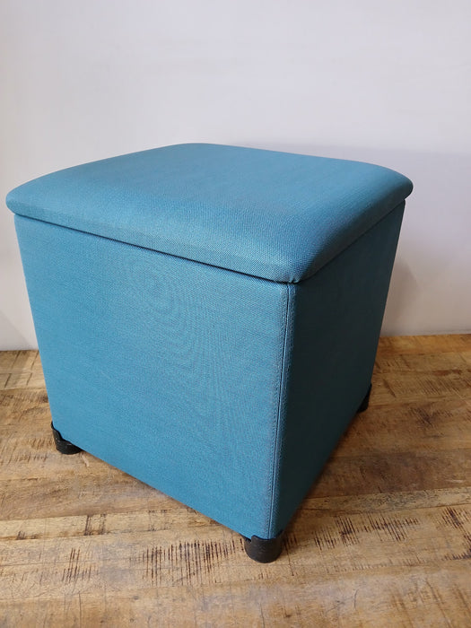 Hocker, stof petrol blauw, B x D x H 40 x 40 x 44 cm