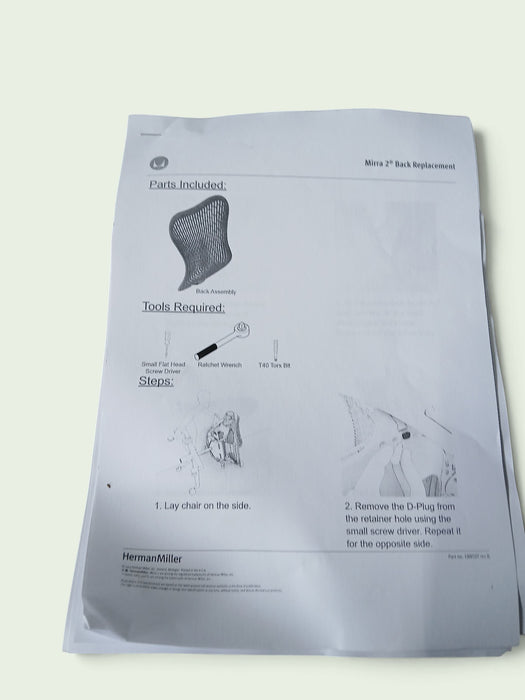 Herman Miller Mirra 2 rugsteun, antraciet, nieuw / ongebruikt