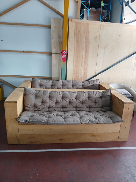 Tuin / loungebank gemonteerd, steigerhout, 220 x 80 x 80 cm