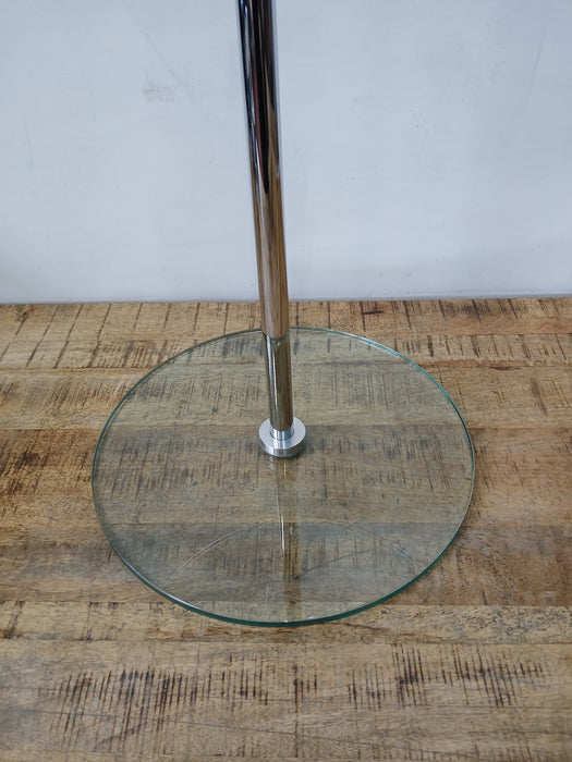 Bijzettafel, glas / chroom, Dia x H 60 x 60 cm, voet 40 cm
