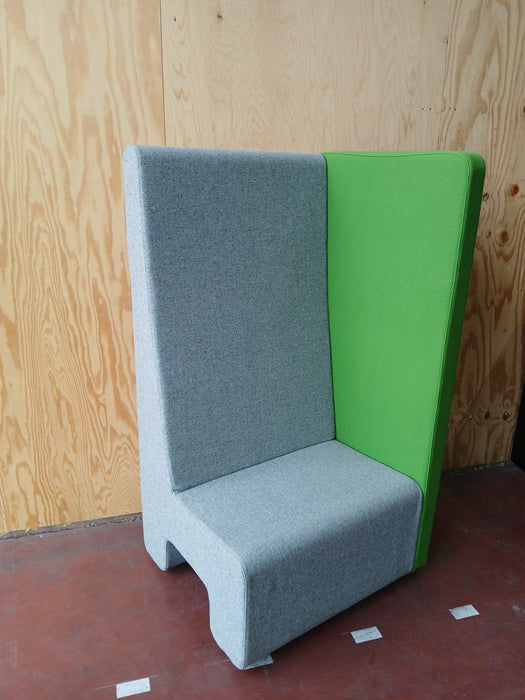 Acoustische zit unit, Grijs / groen,B x D x H 90 x 75 x 165