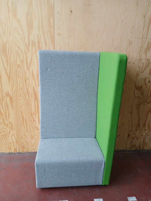 Acoustische zit unit, Grijs / groen,B x D x H 90 x 75 x 165