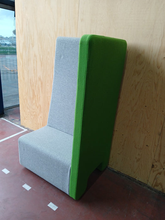 Acoustische zit unit, Grijs / groen,B x D x H 90 x 75 x 165