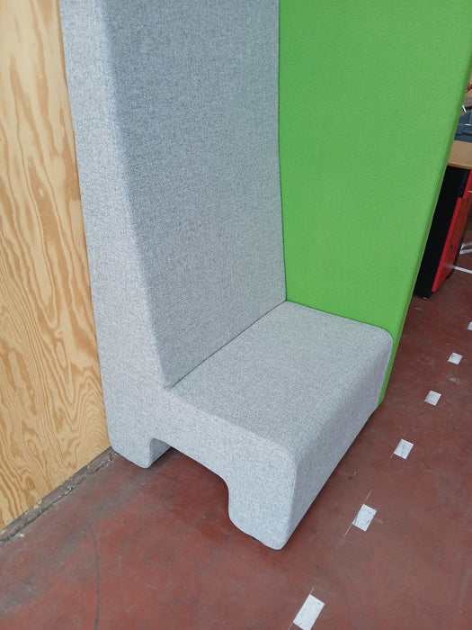Acoustische zit unit, Grijs / groen,B x D x H 90 x 75 x 165