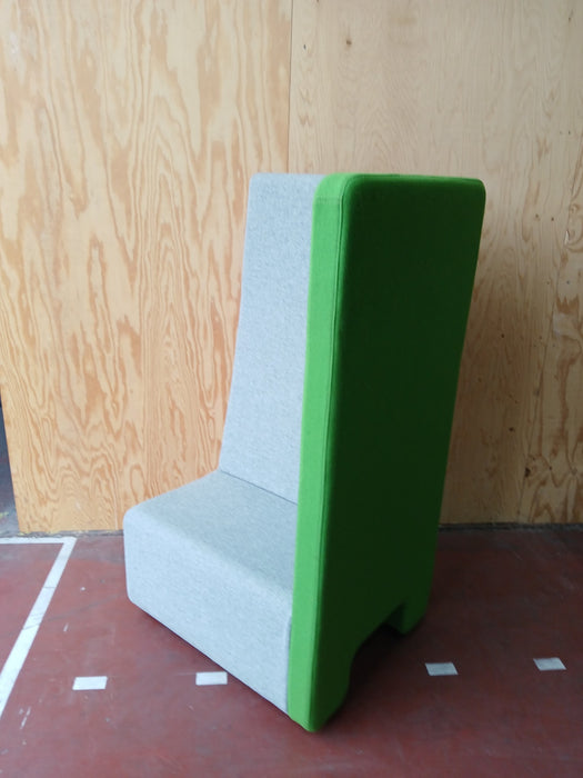 Acoustische zit unit, Grijs / groen,B x D x H 90 x 75 x 165