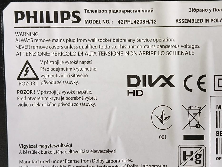 Philips 42PFL4208H/12LED TV, zwart, 42 inch