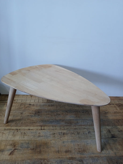 Bijzettafel druppelvorm, beuken naturel, 70 x 50 x 36 cm