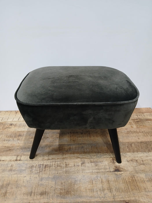 Wooon Sara hocker/poef, Velvet groen, 41 x 56 x 36 cm