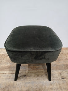 Wooon Sara hocker/poef, Velvet groen, 41 x 56 x 36 cm
