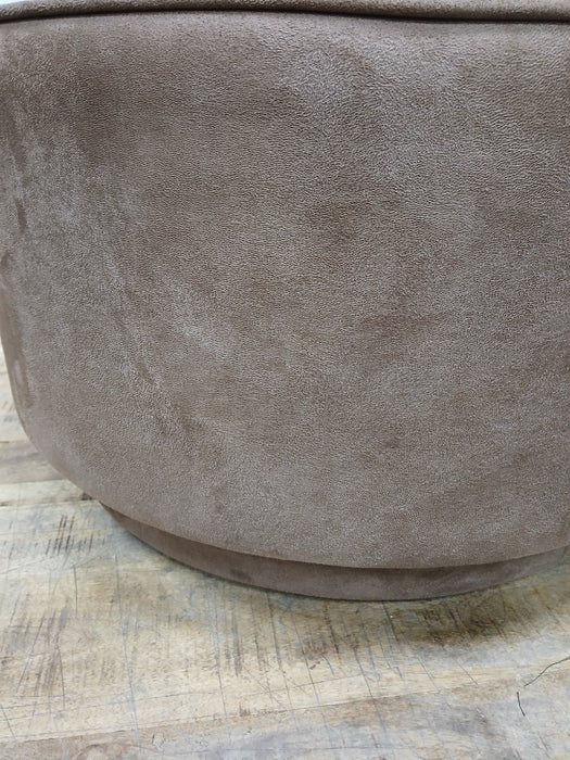 VTwonen hocker / poef, cognac ecoleer, Dia. x H 60 x 36 cm