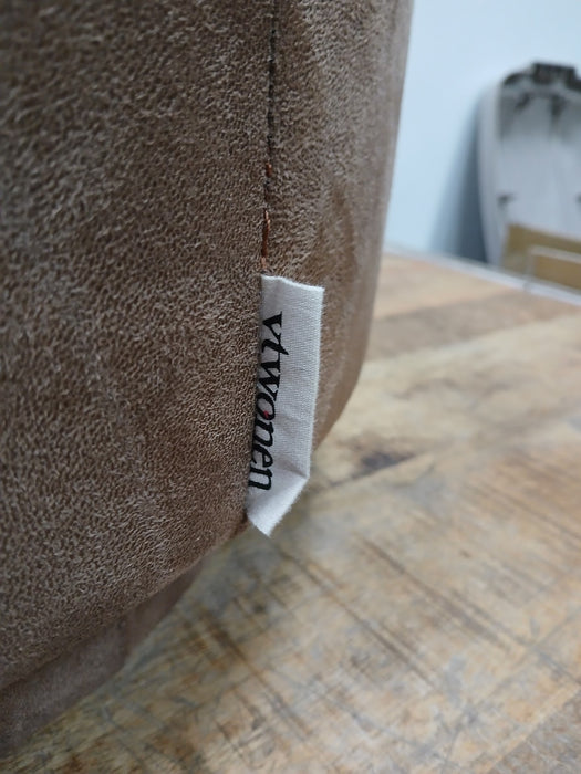 VTwonen hocker / poef, cognac ecoleer, Dia. x H 60 x 36 cm