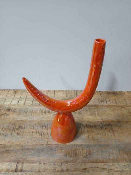 Design kandelaar Ceramica Gatti Zeta, oranje, 26 x 45 cm