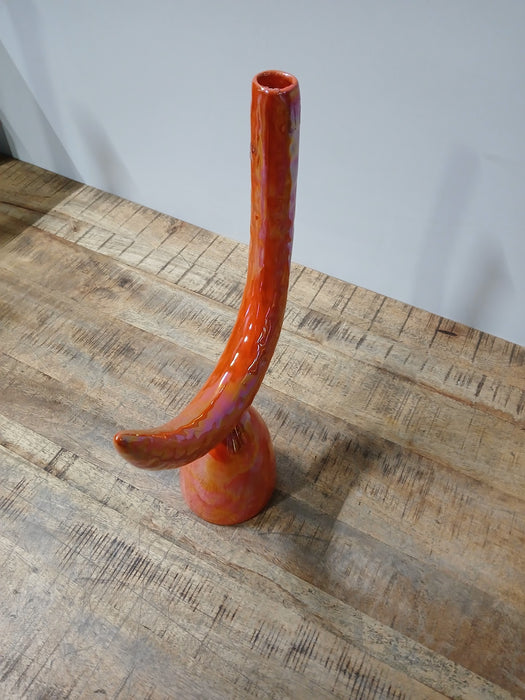 Design kandelaar Ceramica Gatti Zeta, oranje, 26 x 45 cm