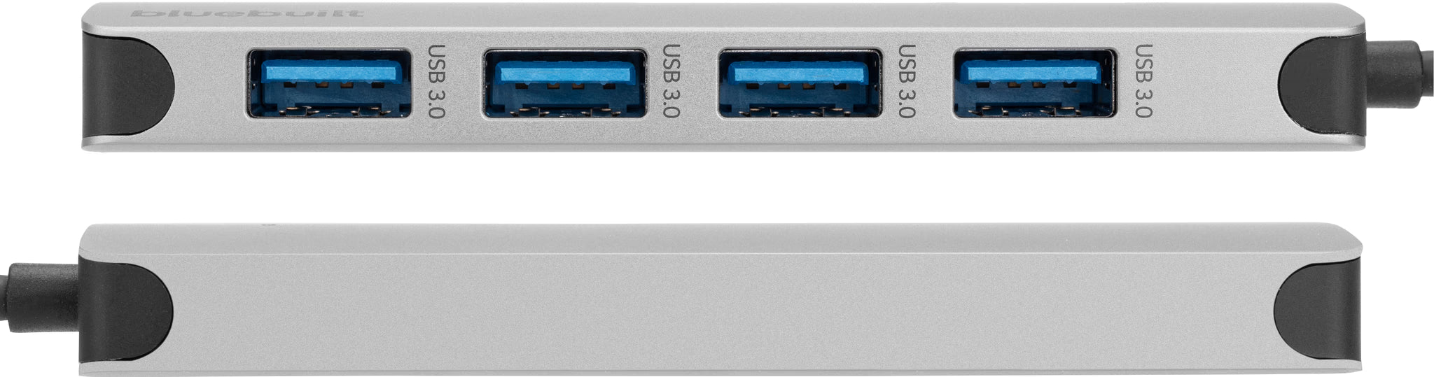 BlueBuilt 4-poorts USB Hub, zilver