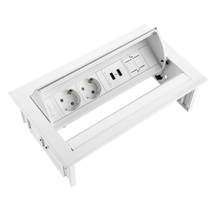 Power DeskIn 2 stroom 2 USB ingang 1 HDMI Wit (Nieuw)