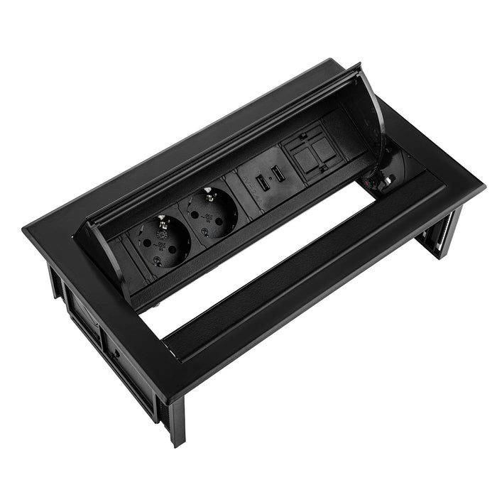 Power DeskIn 2 stroom 2 USB 1 HDMI Zwart (Nieuw)