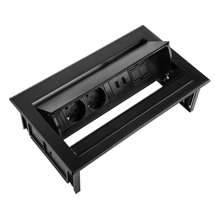 Power DeskIn 2 stroom 2 USB 1 HDMI Zwart (Nieuw)