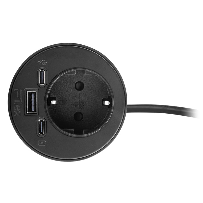 Spot 1 stroomingang 1 USB A+C ingang Zwart (Nieuw)