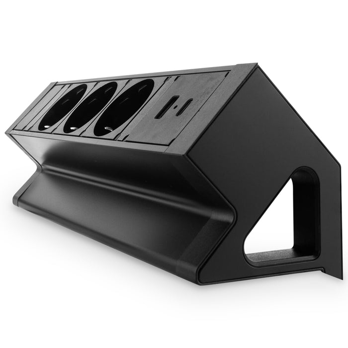 Power Desk Up 3 stroomingangen 1 USB-AC ingang Zwart (Nieuw)
