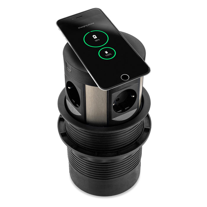 QI Power Pop Up Meeting 4 stroomingangen 2 USB A+C (Nieuw)